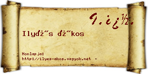 Ilyés Ákos névjegykártya